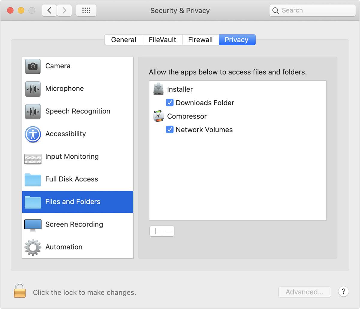 Mac App Security Preference